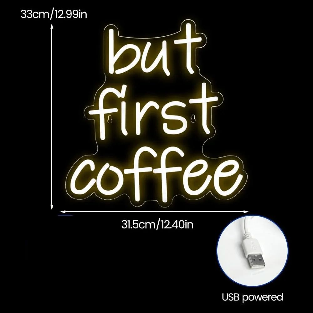 But First Coffee Neon Sign LED - Commercial Kitchen Quotes ulasan dan harga