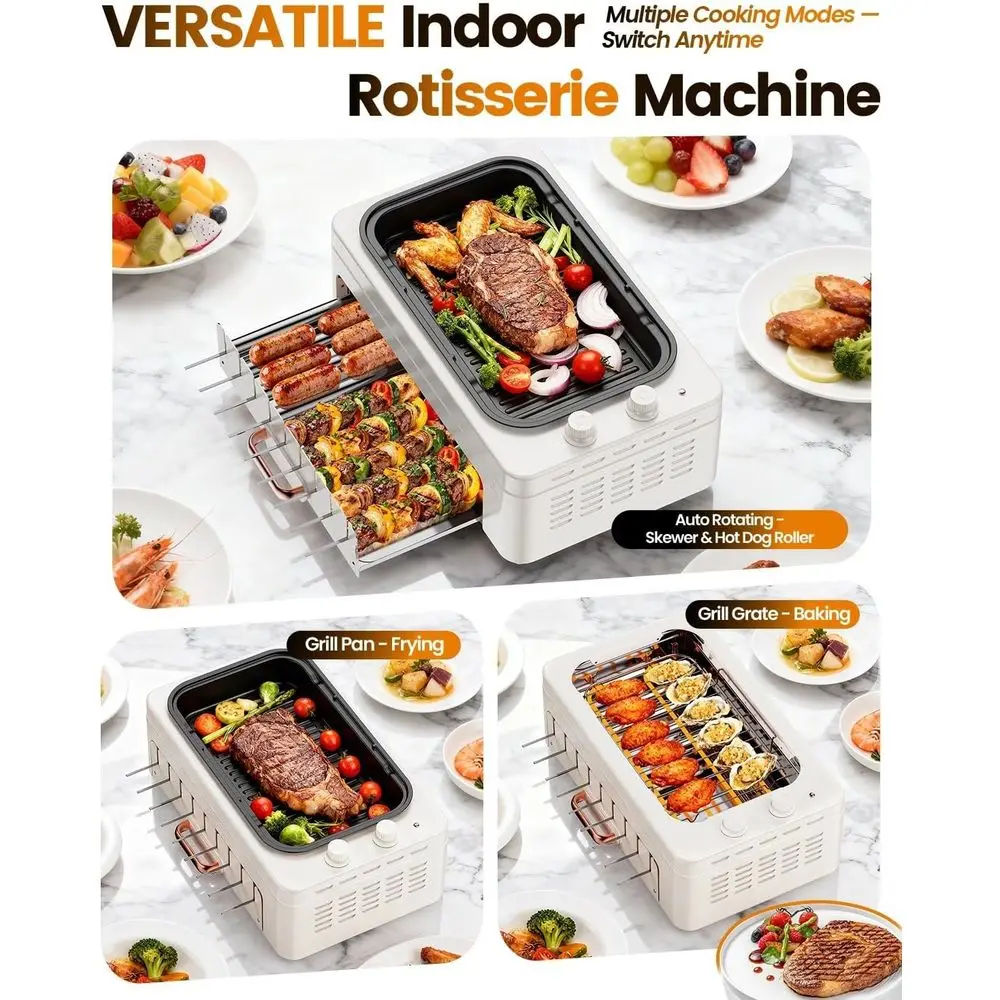 4-in-1 Indoor Countertop Grill - Hot Dog Roller Grill ulasan dan harga