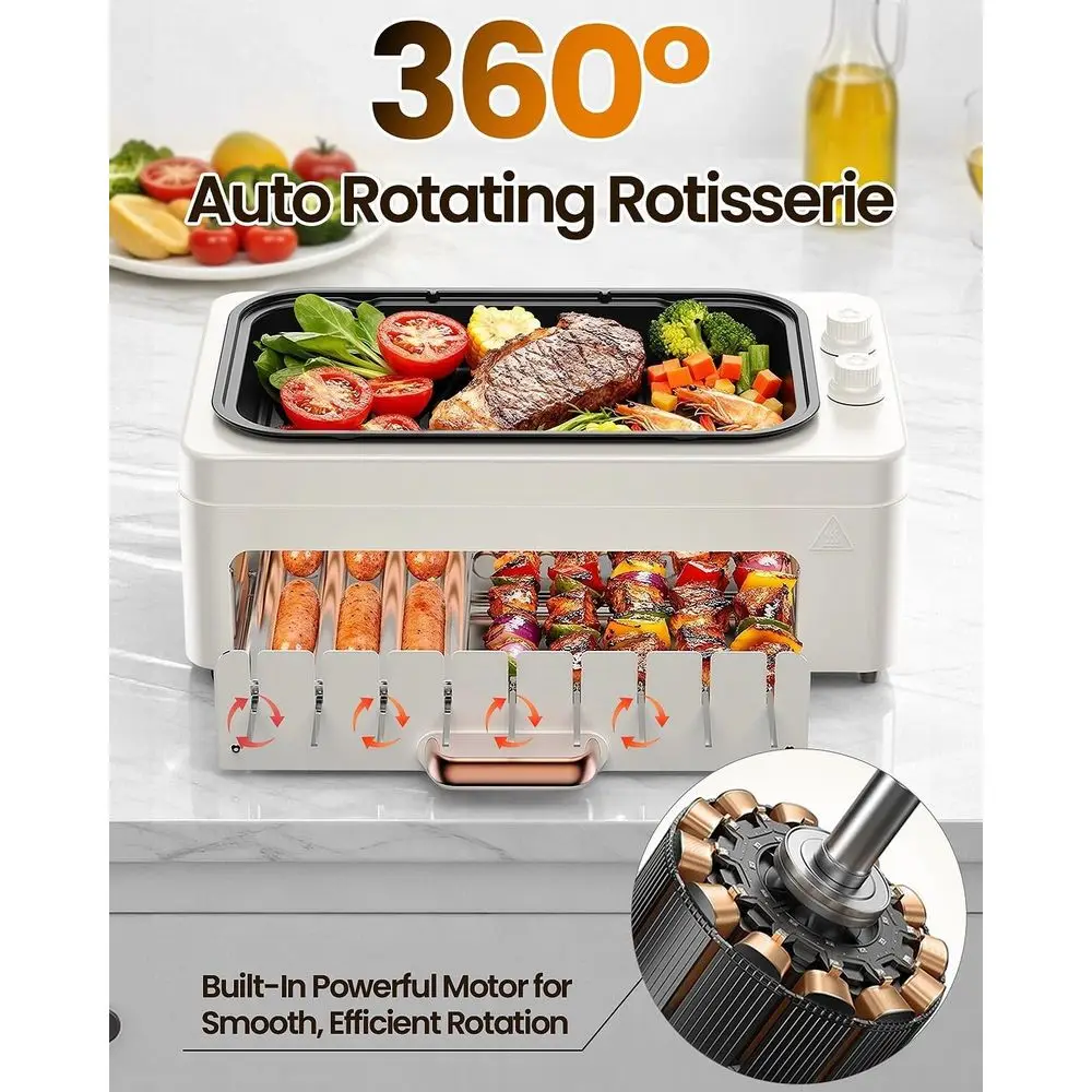 4-in-1 Indoor Countertop Grill - Hot Dog Roller Grill ulasan dan harga