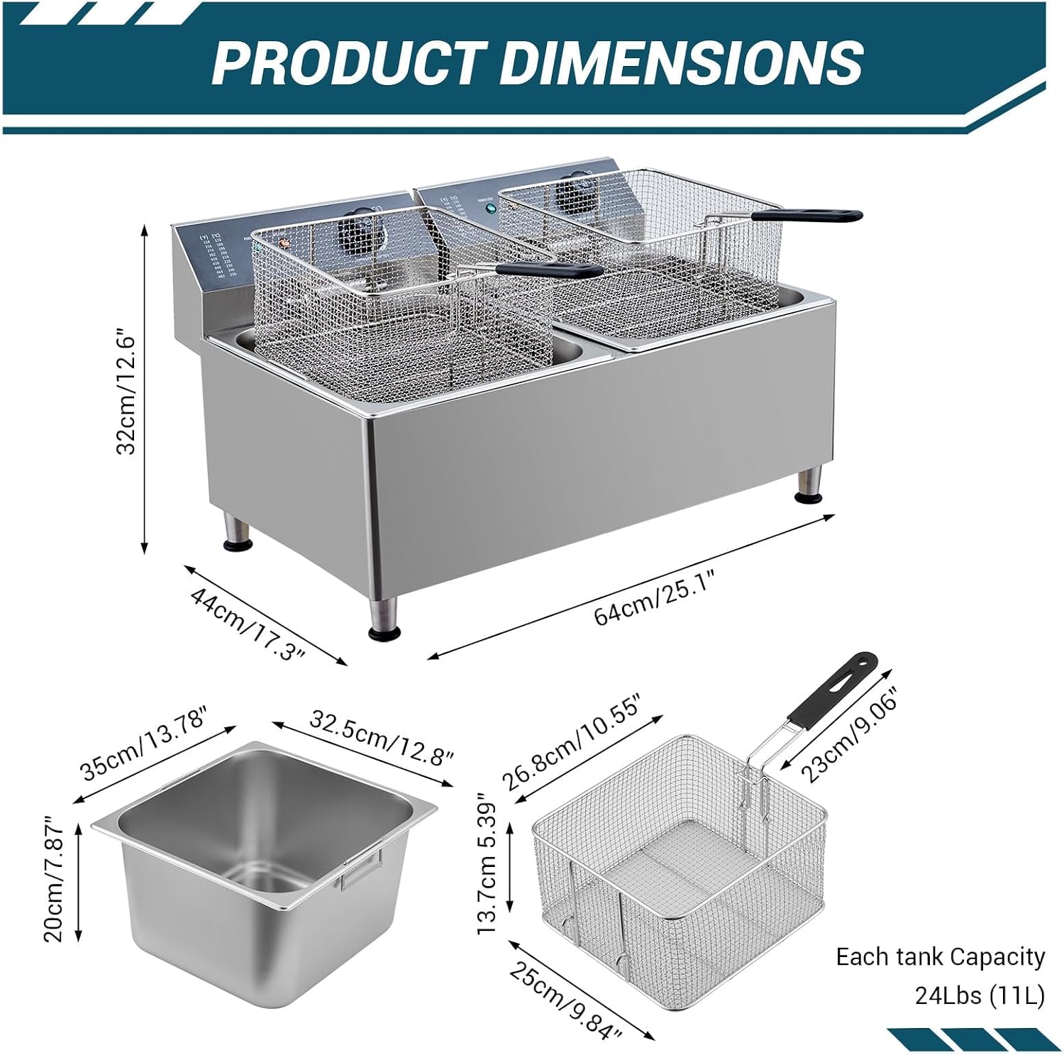 Tacleekii 11L Dual Tank Commer - Deep Fryer Commercial ulasan dan harga