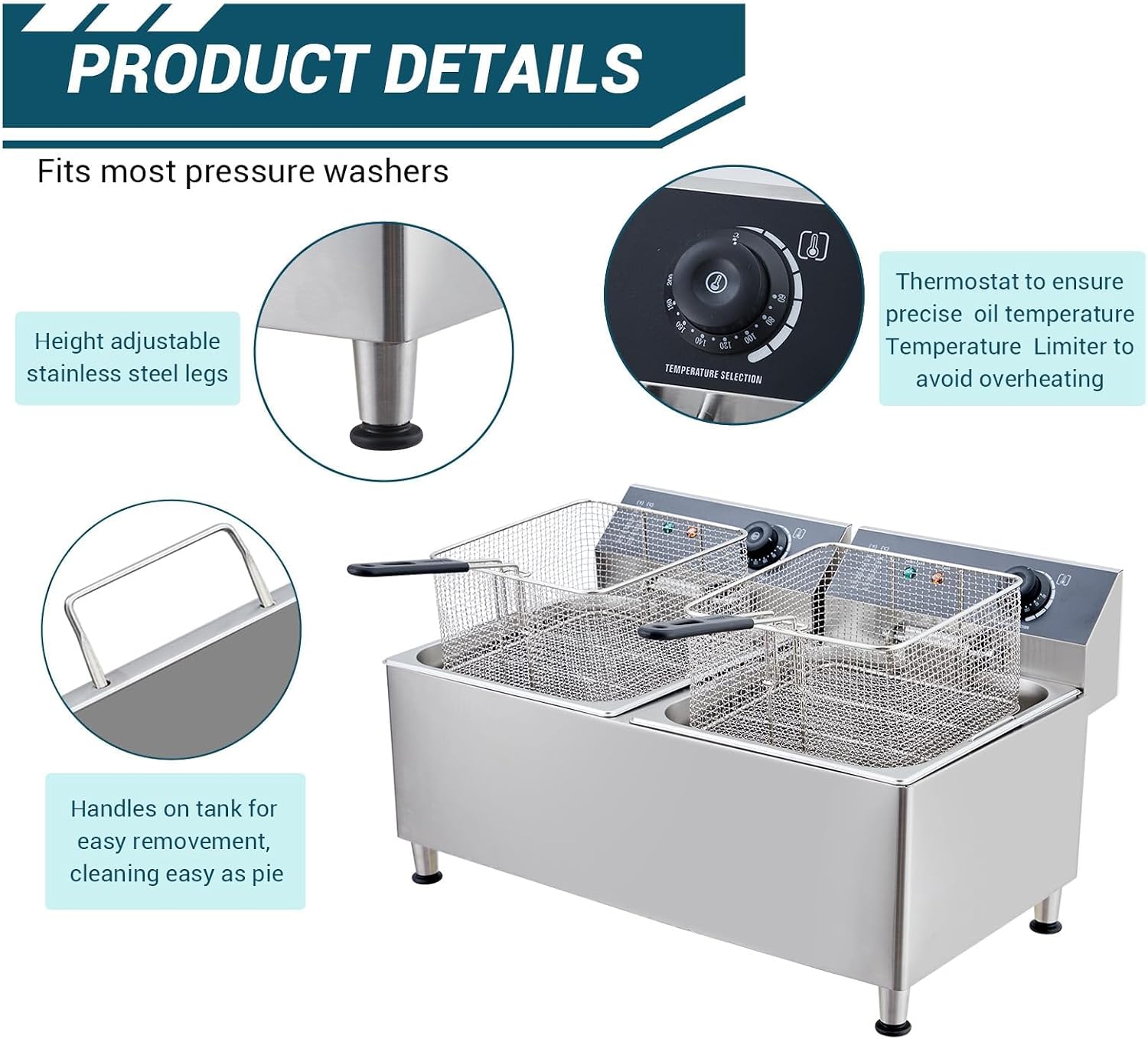 Tacleekii 11L Dual Tank Commer - Deep Fryer Commercial ulasan dan harga