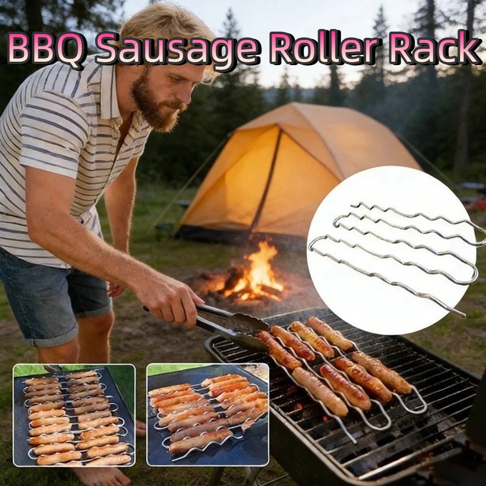 Stainless Steel BBQ Sausage Ro - Hot Dog Roller Grill ulasan dan harga