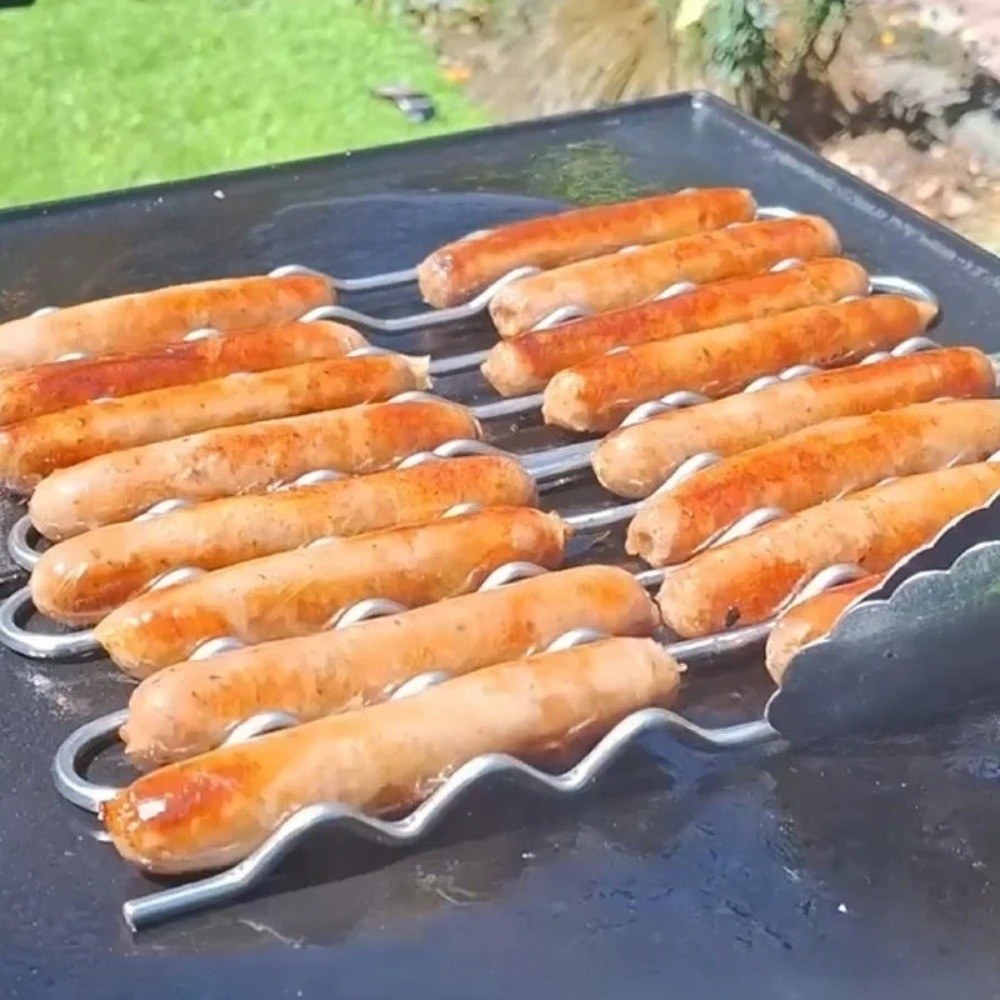 Stainless Steel BBQ Sausage Ro - Hot Dog Roller Grill ulasan dan harga