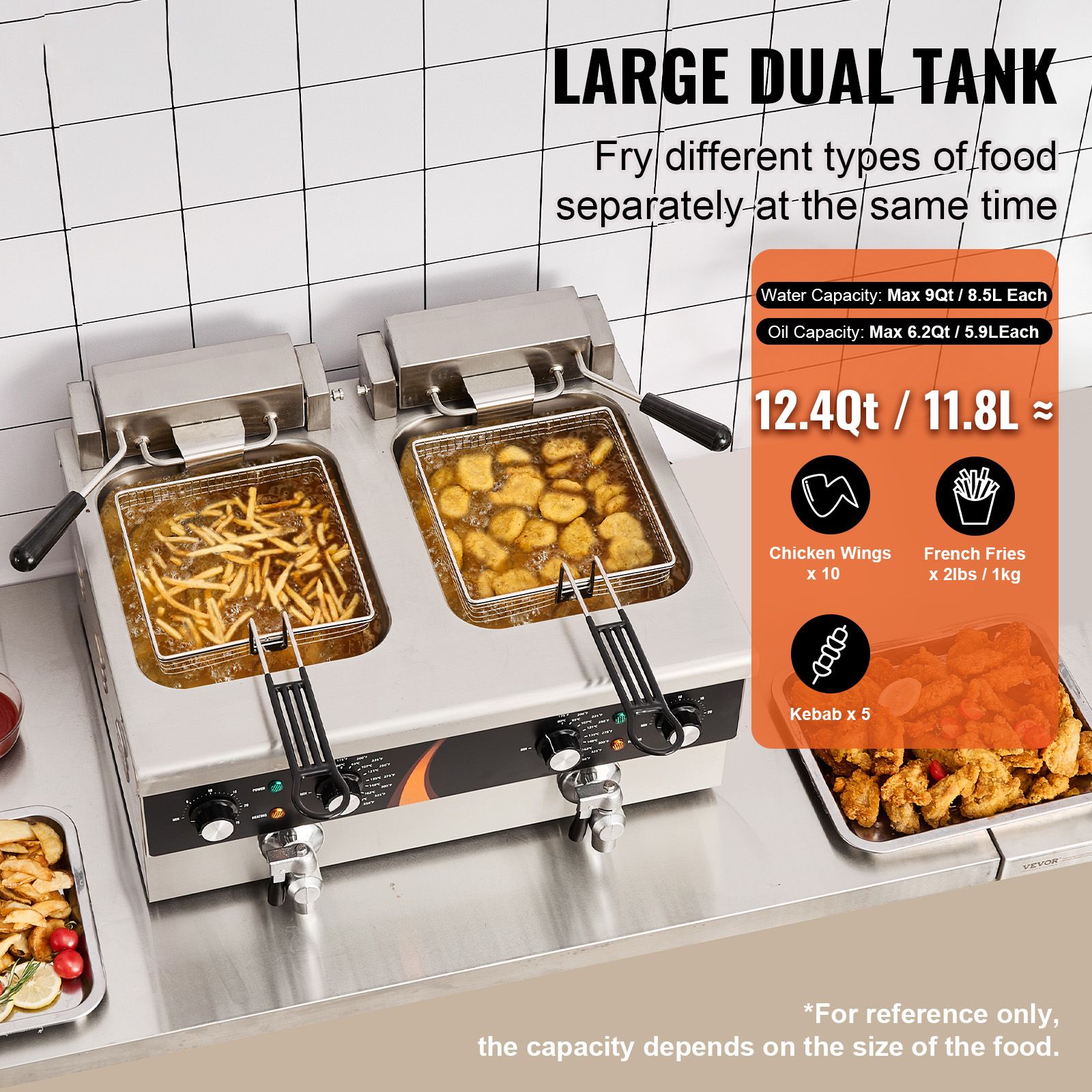 Commercial Deep Fryer 3500W, D - Deep Fryer Commercial ulasan dan harga