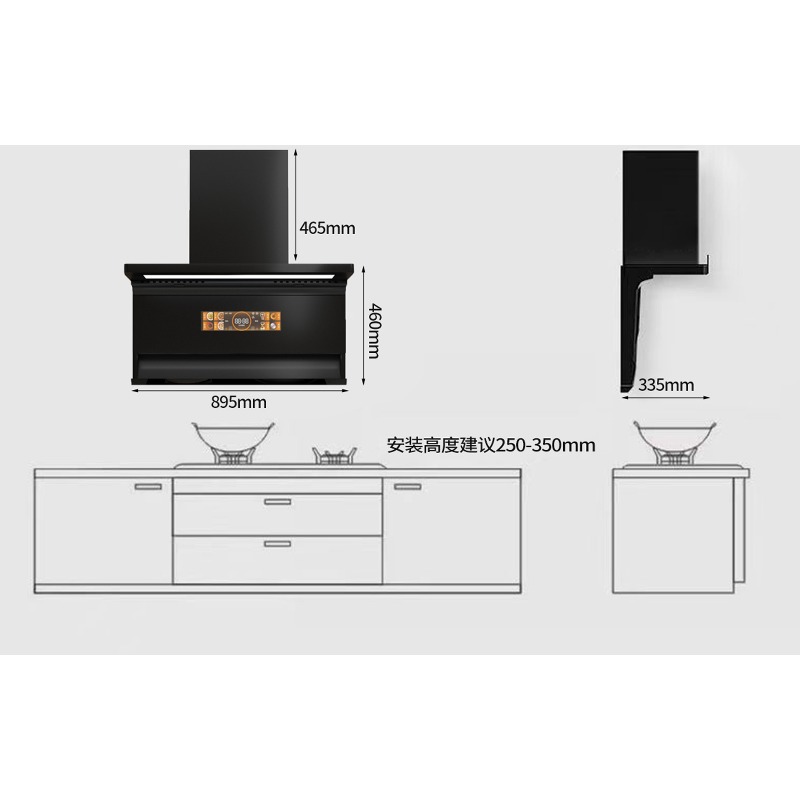 Range hood top side double suc - Commercial Kitchen Vent Hood ulasan dan harga